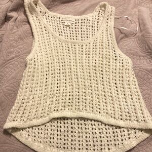 Aeropostale Women's Cream Knit Tank Top